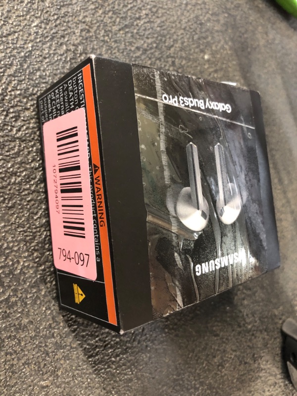 Photo 1 of ***FOR PARTS ONLY, NONFUNCTIONAL***Samsung Galaxy Buds 3 Pro AI True Wireless Bluetooth Earbuds, Noise Cancelling, Sound Optimization, Redesigned Comfort Fit, Silver [US Version, Amazon Exclusive, 2Yr Warranty]