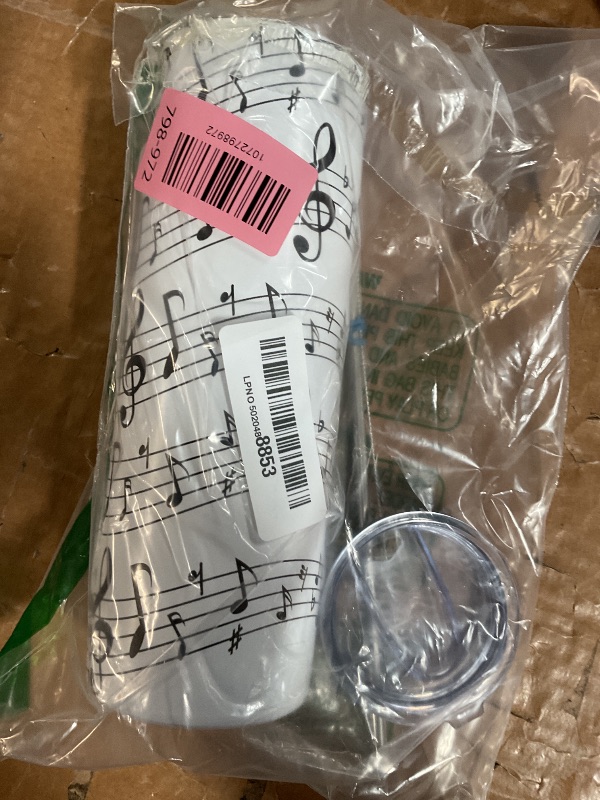 Photo 1 of ***Broken lid***
Mimorou 20oz Musical Note Tumbler with Lid Straw and Brush Music Teacher Appreciation Gifts 2026 Graduation Gift Stainless Steel Cup for Music Lovers Teacher Women Men