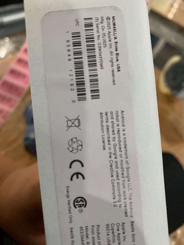 Photo 1 of **RIGHT EAR DOESNT WORK**Beats Solo 4 - Wireless On-Ear Bluetooth Headphones, Up to 50-Hour Battery Life, Ultra-Lightweight Comfort, Powerful and Balanced Sound, Apple & Android Compatible - Slate Blue