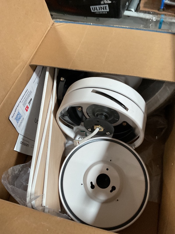 Photo 1 of **PARTS ONLY***

Orison 42-Inch Ceiling Fans with Lights, Low Profile, Flush Mount, Features RGB Backlight, Dimmable Lighting, 6 Speeds, 3 Reversible Blades, Remote and App Control, White