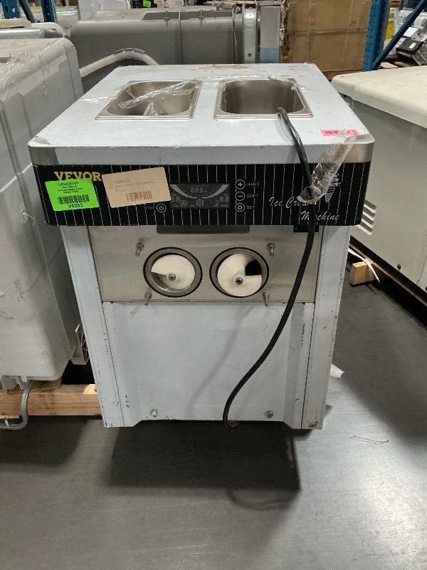 View 3 of ***DAMAGED DURING TRANSIT - TRUCK/TRAILER PICKUP ONLY***VEVOR Commercial Ice Cream Machine 5.3 to 7.4Gal per Hour Soft Serve with LED Display Auto Clean 3 Flavors Perfect for Restaurants Snack Bar, 2200W, Sliver