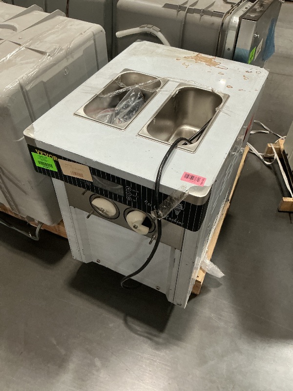 View 2 of ***DAMAGED DURING TRANSIT - TRUCK/TRAILER PICKUP ONLY***VEVOR Commercial Ice Cream Machine 5.3 to 7.4Gal per Hour Soft Serve with LED Display Auto Clean 3 Flavors Perfect for Restaurants Snack Bar, 2200W, Sliver