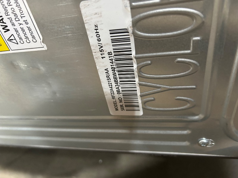 Photo 1 of ***SEE NOTES*** Samsung 22 cu. ft Stainless French Door Refrigerator rf22a4221sr