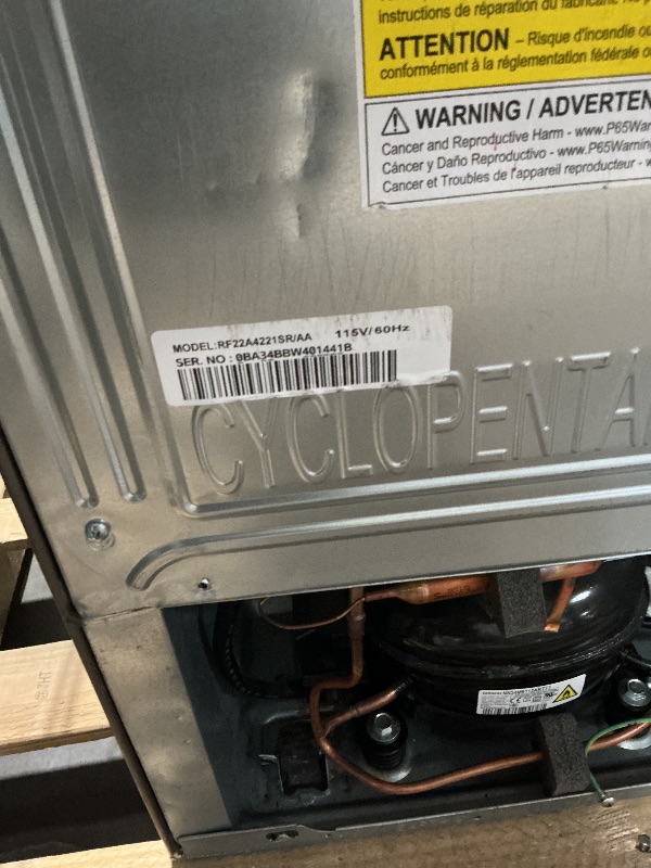 Photo 1 of ***SEE NOTES*** Samsung 22 cu. ft Stainless French Door Refrigerator rf22a4221sr