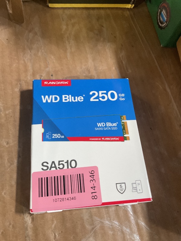 View 3 of ***FACTORY SEALED ***
WD Blue SA510 250GB SATA SSD - SATA III 6 Gb/s, M.2 2280, Internal Solid State Drive, Up to 555 MB/s - WDS250G3B0B