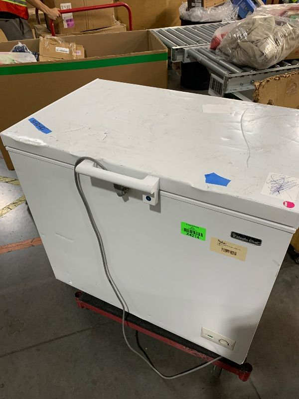 Photo 1 of ***DAMAGED DURING TRANSIT - TRUCK/TRAILER PICKUP ONLY***Magic Chef 8.7 cu. ft. Manual Defrost Chest Freezer