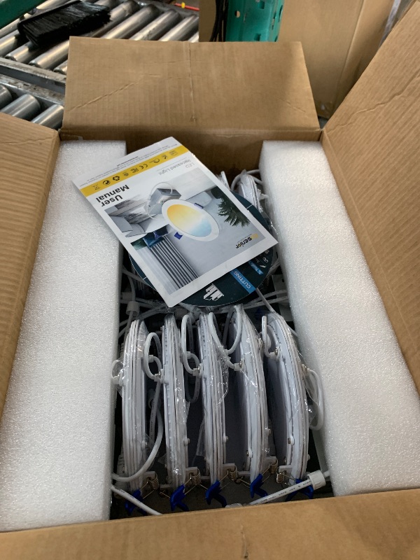 Photo 1 of ***FACTORY SEALED - OPENED FOR INSPECTION***Ensenior 20 Pack 6 Inch LED Recessed Light, Dimmable, 2700K-5000K 5CCT, 1200LM High Brightness, 12W 120V, Damp Rated, ERL-12X-ETL, Ultra-Thin Canless Wafer Light - ETL & FCC & IC