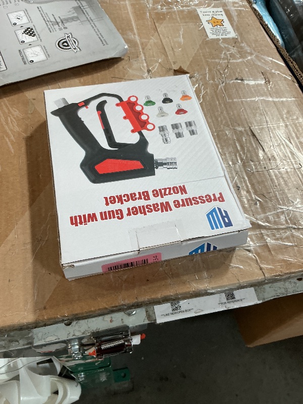 Photo 1 of *****STOCK PHOTO FOR REFERENCE ONLY*****
**no extra pieces**
RIDGE WASHER Pressure Washer Gun 5000 PSI with Nozzle Bracket, 12 GPM, Power Washer Trigger Gun with 1/4" Quick Connector, 360° Swivel 3/8'' NPT Thread, M22-14 mm and M22-15 mm Fitting