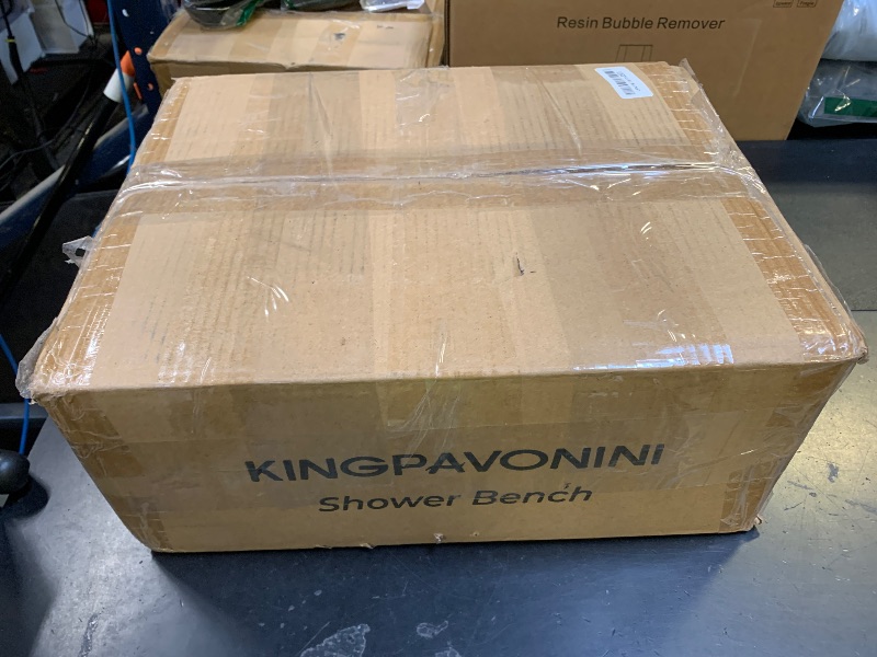 Photo 1 of KingPavonini HDPS Shower Benches for Inside Shower to Sit on, Waterproof Shower Stool for Shaving Legs, Heavy Duty 450LBS Shower Seat with Storage Shelf, Shower Chair for Bathroom/Indoor/Outdoor Use