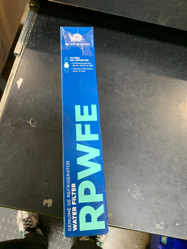 Photo 1 of GE RPWFE™ Refrigerator Water Filter, Genuine Replacement Filter, Certified to Reduce Lead, Microplastics, PFOA/PFOS, and 50+ Other Impurities, Compatible with GE Appliances Brands, Pack of 1
