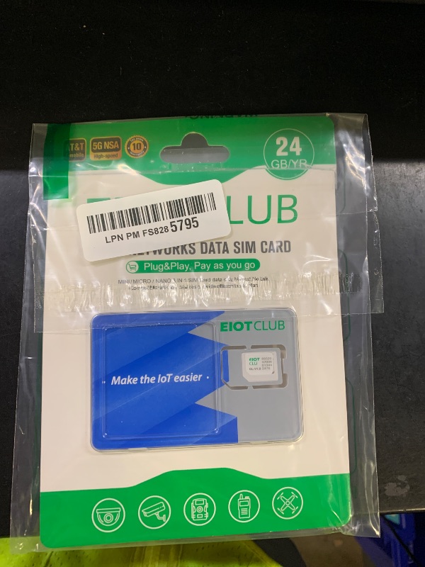 Photo 1 of EIOTCLUB Data SIM Card for 360 Days - Compatible with USA Nationwide Networks for Unlocked Security Solar and Hunting Trail Game Cameras IoT Device(USA Coverage, Triple Cut 3-in-1)