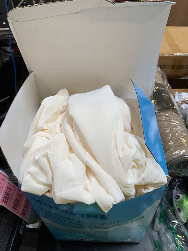 Photo 1 of HOMFINE Cooling Comforter King Size, Beige Summer Cooling Blanket for Hot Sleepers and Night Sweats, Japanese Double-Sided Cold Tech Fabric Q-Max 0.45, Soft Breathable Silky Smooth Lightweight