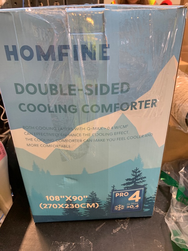 Photo 1 of HOMFINE Cooling Comforter King Size, Beige Summer Cooling Blanket for Hot Sleepers and Night Sweats, Japanese Double-Sided Cold Tech Fabric Q-Max 0.45, Soft Breathable Silky Smooth Lightweight