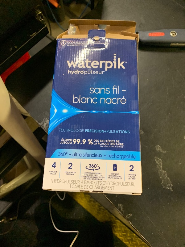 Photo 1 of Waterpik Cordless Pearl Rechargeable Portable Water Flosser for Teeth, Gums, Braces Care and Travel, Extra Quiet, 4 Flossing Tips - ADA Accepted, WF-13 White, Amazon Exclusive