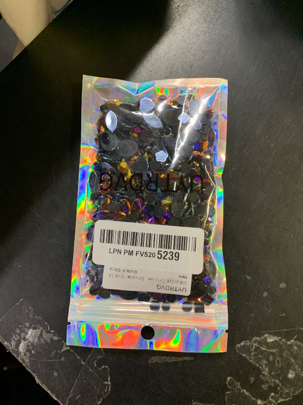 Photo 1 of 1000pcs Craft Gems Jewels, Flatback Acrylic Rhinestones for Halloween Pirate Party, Costume Making, Cosplay, Clothes, Nail Crafting Embellishments Gems Decorations (Black AB)