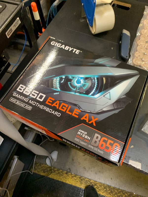 Photo 1 of Gigabyte B650 EAGLE AX AMD AM5 Socket Motherboard, ATX, 4x DDR5 Slots, 3x M.2 Sockets, 1x USB-C Port, Fitted I/O Shield, GbE LAN, Wi-Fi 6E, 1x Display
