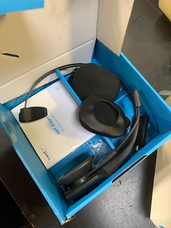 Photo 1 of BlueParrott B350-XT Mono Bluetooth Wireless Headphones 96% Noise Canceling Over Head Trucker Headset with Mic, Adjustable Lightweight Headband, IP54-Rated Protection, 24 hrs. Talk Time, Black