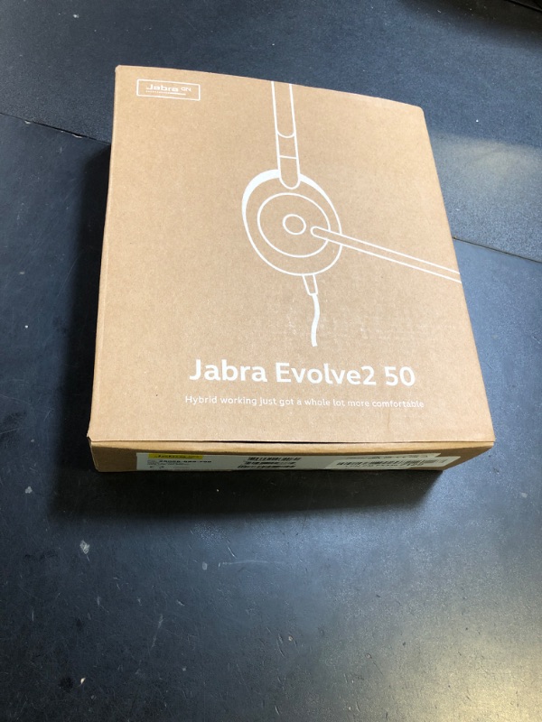 Photo 1 of Jabra Evolve2 50 Wired Dual-Ear Headset - Noise Cancelling Headphones, Bluetooth Headset for Work with Noise Cancelling Microphones, Goes with Online Meeting Platforms Like Zoom & Google, Black