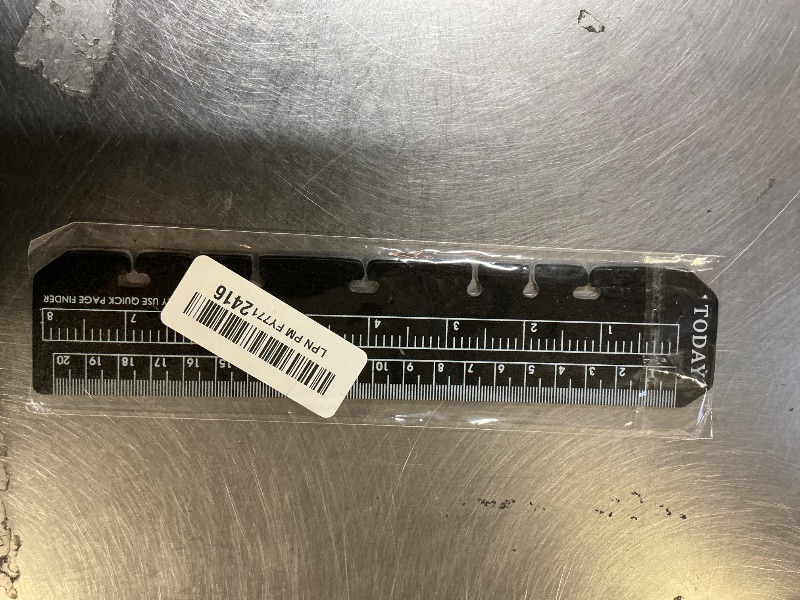 Photo 1 of 1 PCS Bookmark Rulers, Black and Clear Spiral Notebook Bookmark, Plastic Planner Ruler for A5 Size 7-Hole Binder Notebook