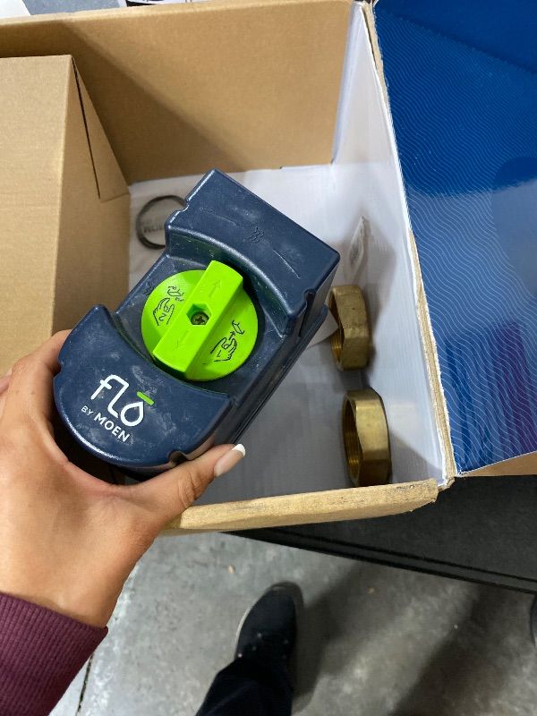 Photo 1 of Moen Flo Smart Water Monitor and Automatic Shutoff Sensor, Wi-Fi Connected Water Leak Detector for 1-1/4-Inch Diameter Pipe, 900-002