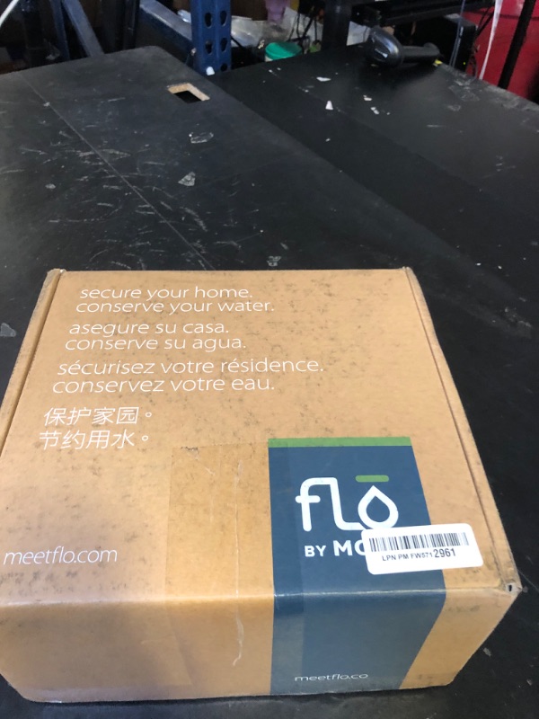 Photo 1 of Moen Flo Smart Water Monitor and Automatic Shutoff Sensor, Wi-Fi Connected Water Leak Detector for 1-1/4-Inch Diameter Pipe, 900-002