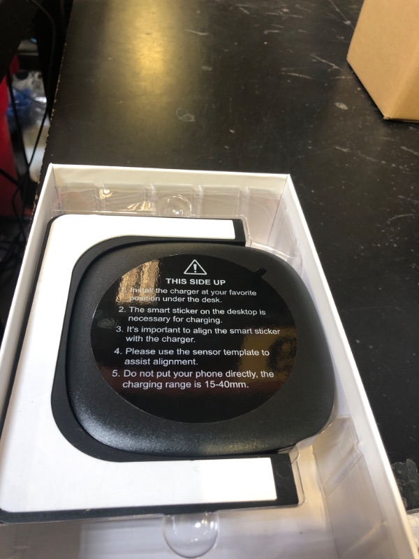 Photo 1 of 1.57"(40mm) NiiTTER Invisible Wireless Charger, Under Desk Wireless Charger, Under Counter Charging for iPhone 17/16/15/14/13/12/ Samsung Galaxy S25/S24/S23/S22/S21(Adapter Included)