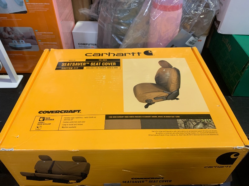 Photo 1 of Covercraft Carhartt SeatSaver Custom Seat Covers | Fits 2015-2016 Chevrolet Silverado/GMC Sierra 1500/2500/3500, 2015-16 Suburban/Tahoe/Yukon/Yukon XL | 1st Row Bucket Seats, Duck Weave Gravel