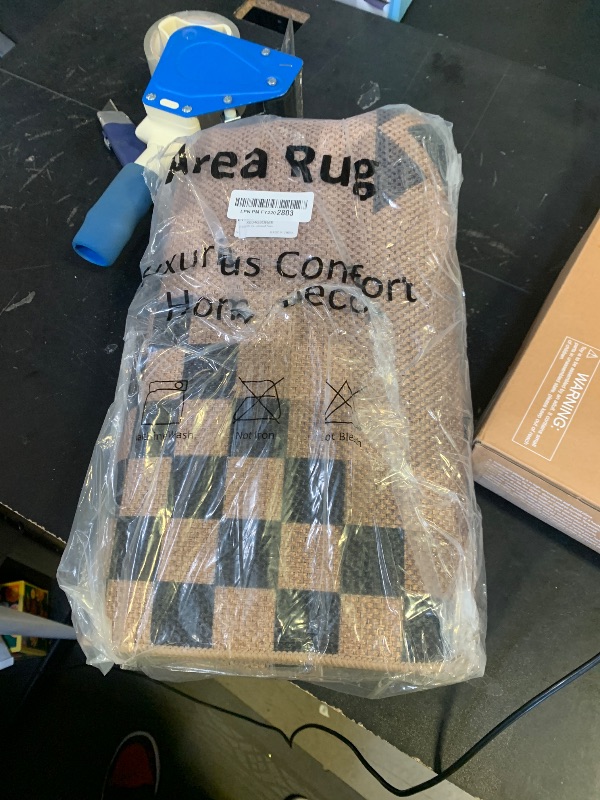 Photo 1 of checkered rug