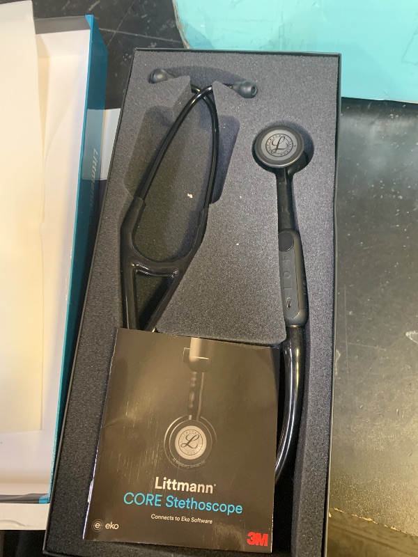 Photo 1 of 3M Littmann CORE Digital Stethoscope, Our Most Advanced Stethoscope Yet, Up To 40x Amplification, Active Noise Cancellation, In-App Sound Wave Visualization, Black-Finish Chestpiece, 8480