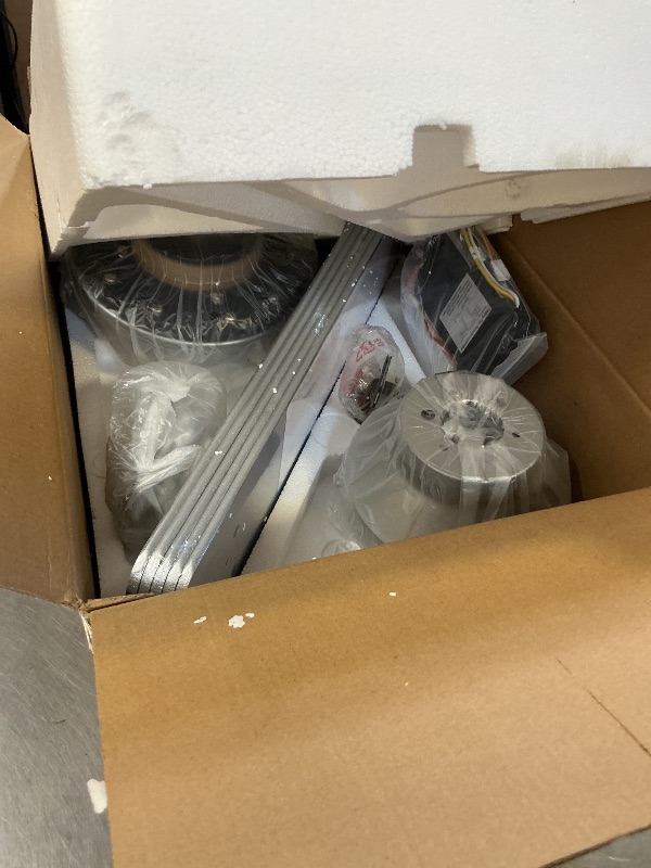 Photo 1 of TCL 52" Low Profile Ceiling Fan with Light, Slim, Silver, Flush Mount, DC Reversible Motor, 6 Speeds, Remote Control, Noiseless, Dimmable, LED Light, 3CCT, Modern Ceiling Fan for Bedroom Living Room