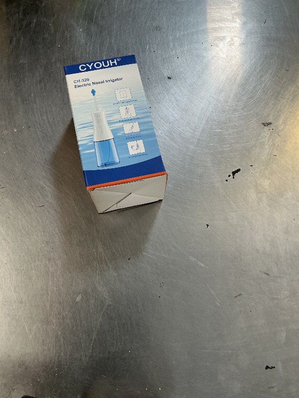 Photo 1 of CYOUH Electric Neti Pot Nasal Irrigation System – 300ml Cordless Sinus Rinse Machine for Adults & Kids, Nose Wash Bottle with 3 Tips for Nasal Care(Sky Blue)