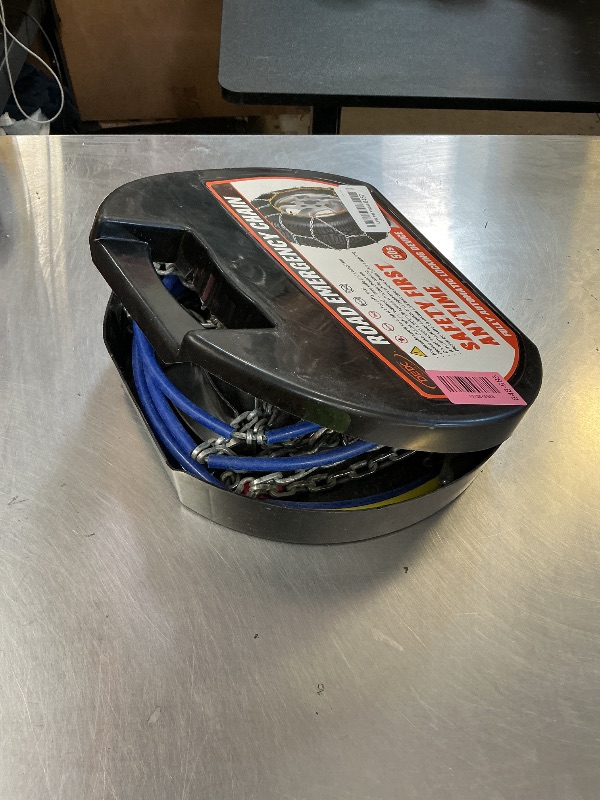 Photo 1 of DEDC Snow Chains for SUV Tire Chains Compatible with Tesla MODEL 3 Cars 1 Min Quick Fit Chainsaw Reusable Universal Emergency Traction Chain Tire Width 215 225 235 245 255 265 - Set of 2 MS1519