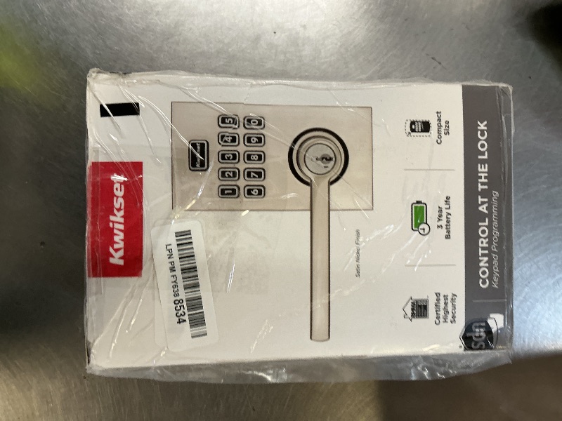 Photo 1 of Kwikset SmartCode 917 Keypad Keyless Entry Contemporary Residential Electronic Lever Lock Deadbolt Alternative with Halifax Door Lever and SmartKey Security, Satin Nickel