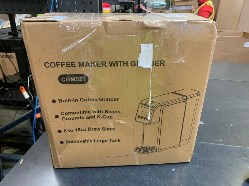 Photo 1 of Horavie Single Serve Coffee Maker with Built-in Grinder, Fast Brew 6-16oz Single Cup for Whole Beans, Grounds, K-Cup, Grind and Brew Coffee Maker with 47oz Water Tank, Descaling Alert, Black