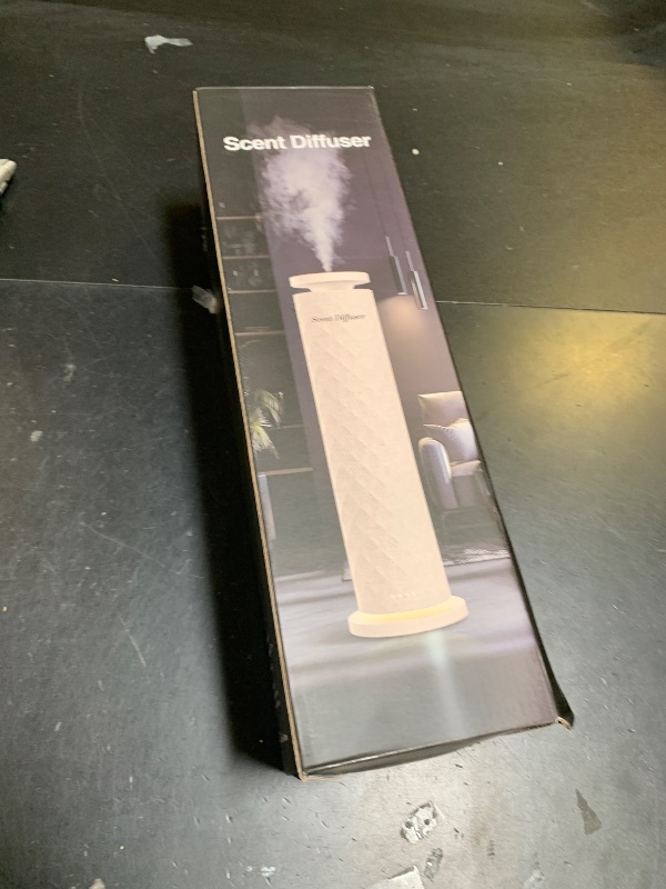 Photo 1 of Waterless Scent Diffuser Starter Kit with 5 Oils, Luxury Hotel Style Cold Air Diffuser Oil Machine for Home, 1000 Sq Ft Coverage, Quiet Nebulizing Aromatherapy with Remote, Tower Fabric Design, Black