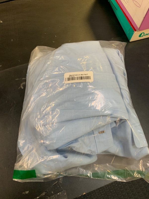 Photo 1 of ZKHOECR Men's Suits 3 Piece Slim Fit Suit for Men Light Blue Casual Linen Suits Business Prom Party Beach Wedding Tuxedos Suits S