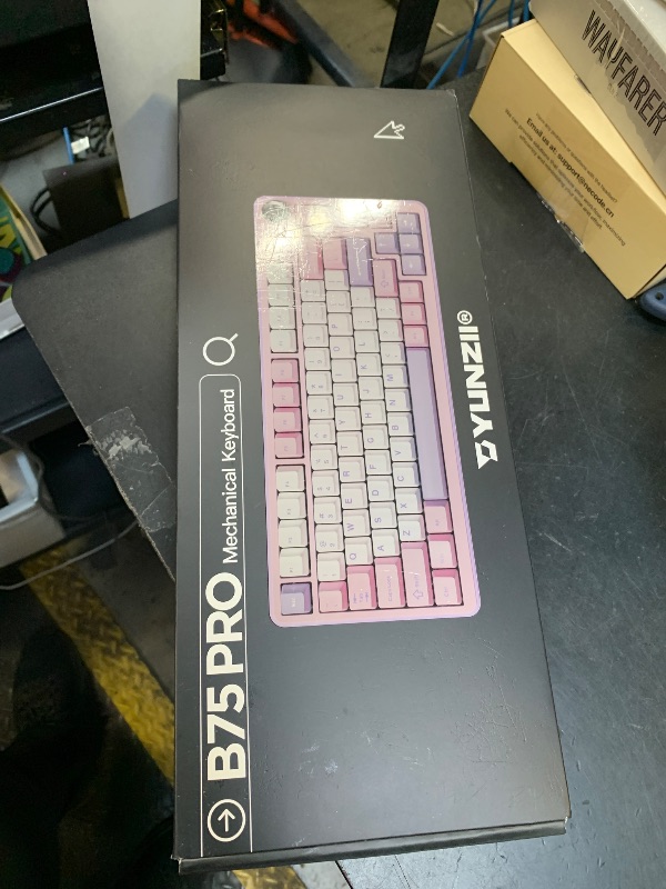 Photo 1 of YUNZII B75 PRO Wireless Mechanical Keyboard,75% Layout with Knob,Hot Swap Gasket Custom Structure,Creamy Pre-lubed Switches,RGB Backlit,Bluetooth/Type-C/2.4G for Win/Mac(Milk Switch,Purple)