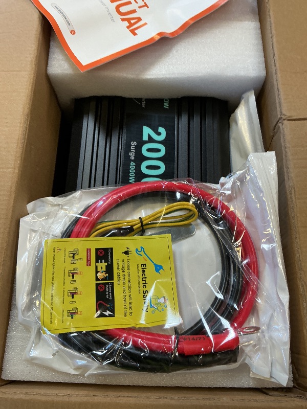 Photo 1 of LANDERPOW Pure Sine Wave Inverter 2000 Watt, 12V DC to 120V AC Inverters for RV, Truck, Solar, Home, Power Inverter with 3 AC Outlet, 30W USB-C, 5V 3.1A USB, Hardwire Port, Remote Control, Surge 4000W