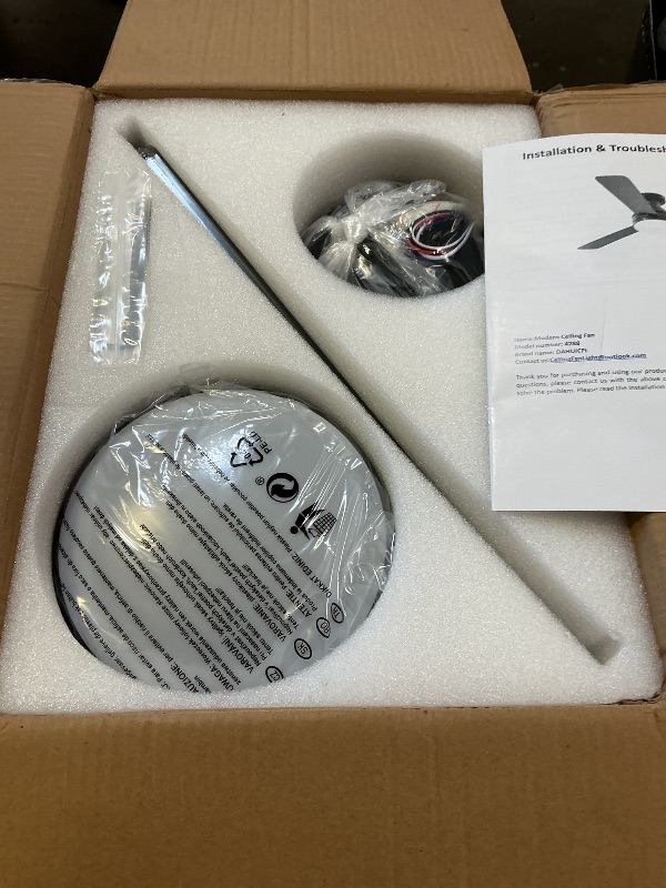 Photo 1 of Ceiling Fans with Lights, 42 Inch Ceiling Fan with Light And Remote, 3CCT Flush Moun Low Profile Ceiling Fans, 6 Speed Noiseless LED Ceiling Fan, Black Ceilings Fan with Remote for Bedroom Living Room