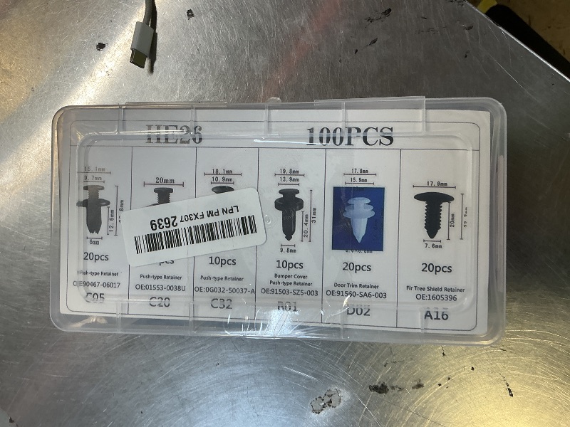 Photo 1 of 100 PCS Bumper Retainer Clips Car Rivets Fasteners Retainer Kit and 1 Fastener Removers Most Popular Sizes Auto Push Pin Rivets Set -Door Trim Panel Fender Clips for Most Models