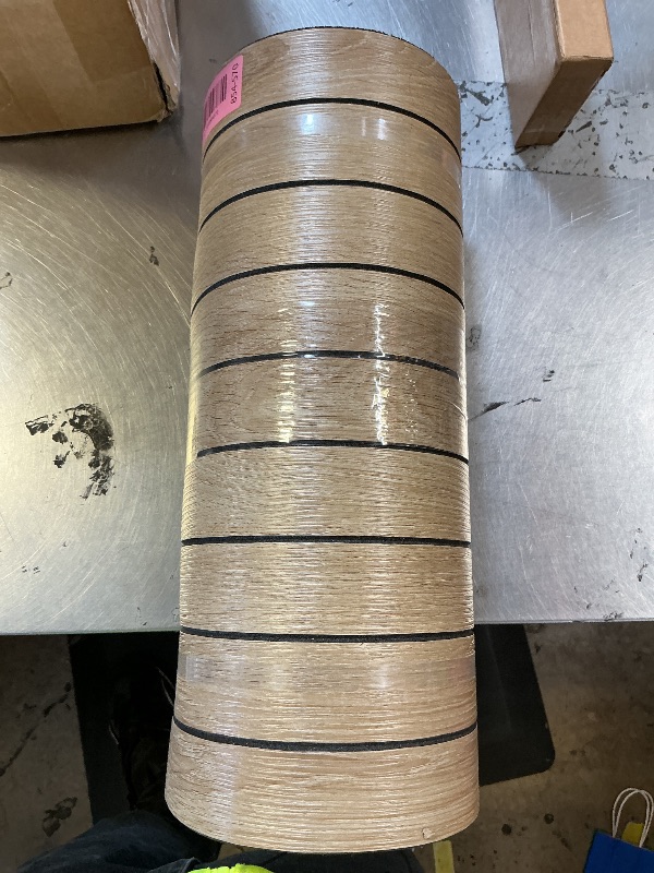 Photo 1 of YLL YLL PVC Slat Wall Panel Peel and Stick 236"x 15.7" Faux Oak Grain Wood Slat Panel Self-Adhesive Wallpaper Soundproof 3D Wall Panels