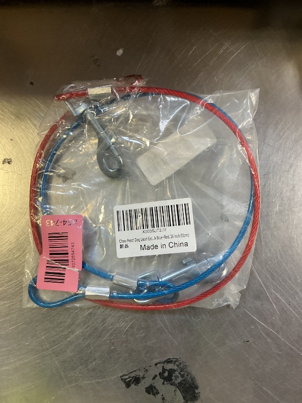 Photo 1 of 2 Packs Chew-Proof Dog Leash Extension,Tangle Free Short Lead Extender for Training Walking,Durable Cable Extender Suitable for All Breeds Dogs (Blue+Red, 24 inch/60cm)