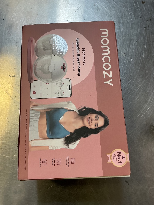 Photo 1 of Momcozy M5 Smart APP Controlled Wearable Breast Pump, Hands-Free Wireless Electric Pump, 3 Modes 9 Suction Levels, BPA-Free, Portable Lightweight, 24mm Flange, 2-Pack Cozy Red