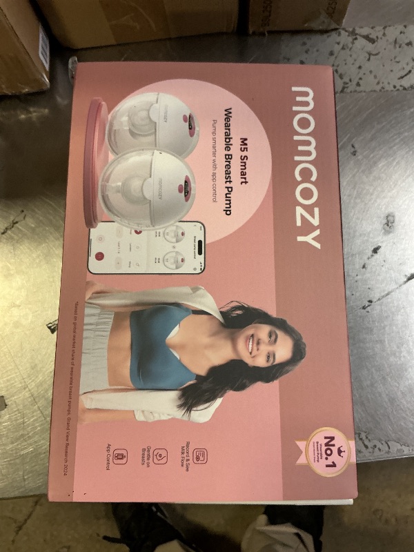 Photo 1 of Momcozy M5 Smart APP Controlled Wearable Breast Pump, Hands-Free Wireless Electric Pump, 3 Modes 9 Suction Levels, BPA-Free, Portable Lightweight, 24mm Flange, 2-Pack Cozy Red