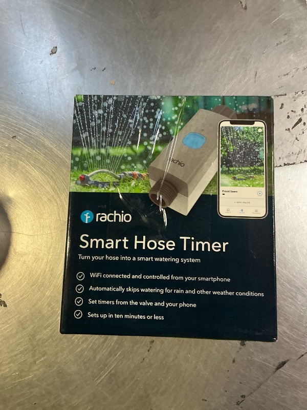 Photo 1 of Rachio Smart Hose Timer (1 Valve + 1 WiFi Hub) – App-Controlled Outdoor Faucet Timer, Quick Install & Scheduling, Expandable System