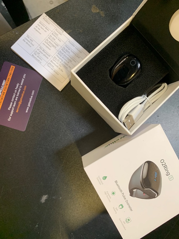 Photo 1 of Wellue O2Ring-S Oxygen Monitor with Vibration Reminder, Bluetooth Pulse Oximeter Tracks SPO2 and Pulse Rate, 24 hrs Battery Life, 4*10 Hours Built-in Memory, Rechargeable Pulse Ox with Free PC & APP