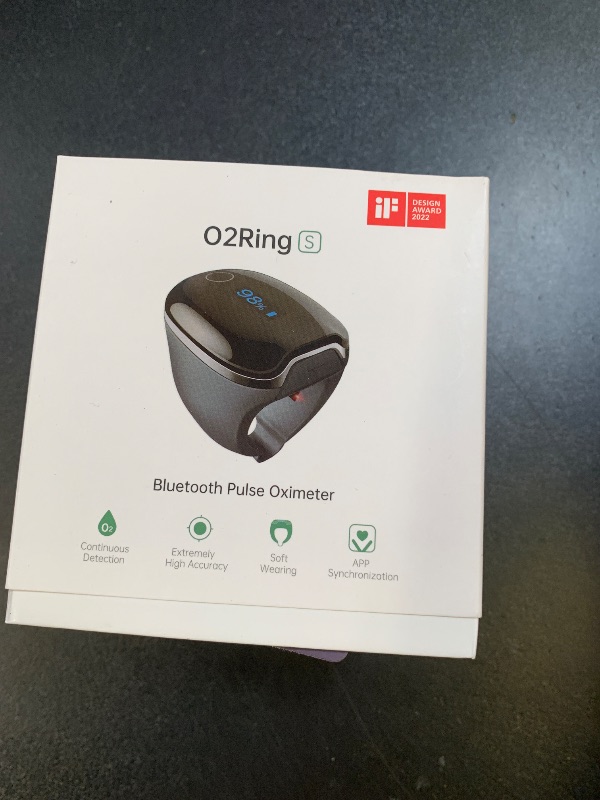 Photo 1 of Wellue O2Ring-S Oxygen Monitor with Vibration Reminder, Bluetooth Pulse Oximeter Tracks SPO2 and Pulse Rate, 24 hrs Battery Life, 4*10 Hours Built-in Memory, Rechargeable Pulse Ox with Free PC & APP