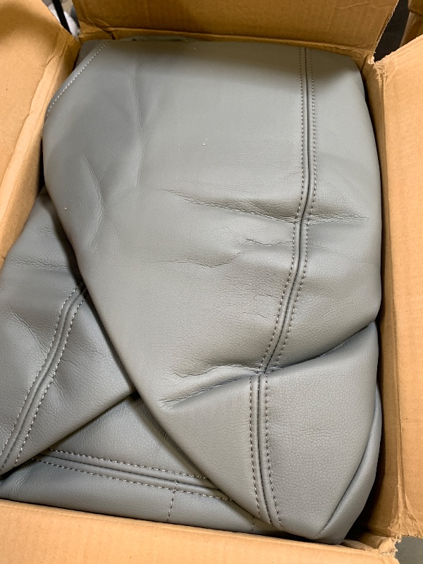 Photo 1 of Priprilod Gray Leather Driver and Passenger Bottom & Top Lean Back Replacement Seat Cover Fit for Chevy Express GMC Savana 1500 2500 3500 2003 2004 2005 2006 2007 2008 2009 2010 2011 2012 2013 2014