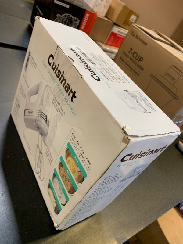 Photo 1 of **USED, DAMAGED** Cuisinart Power Advantage PLUS 9-Speed Hand Mixer, 220W-Motor Hand Blender Electric Mixer with 9 Speed Settings, Extra-Long Dishwasher-Safe Beaters, 3 Low Mixing Speeds, Storage Case, HM-90S, White