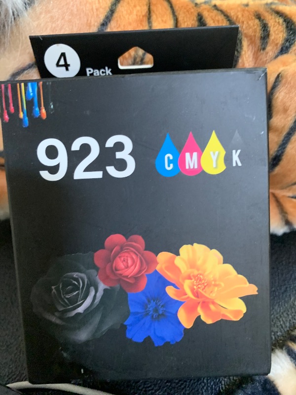 Photo 1 of HP 923 Black, Cyan, Magenta, Yellow Ink Cartridges (4-Pack) | Works with Printer Series: OfficeJet 8120, OfficeJet Pro 8130 | Eligible for Instant Ink | 6C3Y6LN